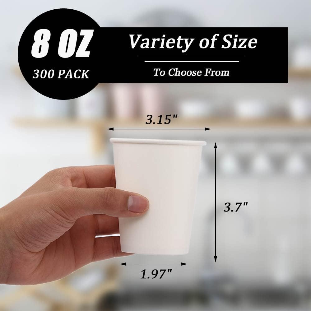 Lamosi 300 Pack Paper Cups 8 oz