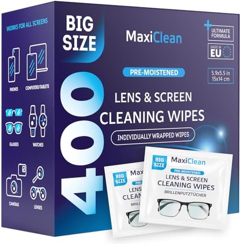 Maxi Clean Lens Wipes for Eyeglasses and Electronics