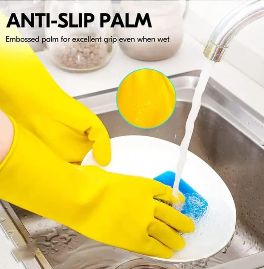 Reusuable Rubber Gloves for Kitchen Cleaning and Pet Care