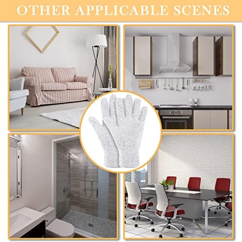Bencailor 4 Pairs Microfiber Dusting Gloves Reusable Washable Cleaning Mittens