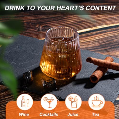 30 Pack Ribbed Plastic Wine Glasses for Home Parties