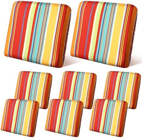 Geyoga 8 Pcs Waterproof Patio Cushion Covers