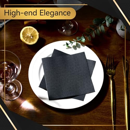 Vplus 500 Pack Black Cocktail Napkins 49x49 inch