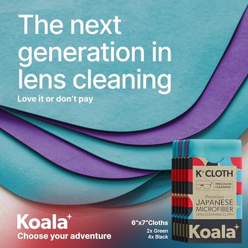 Koala Lens Cleaning Cloth Pack of 6 Blue Purple