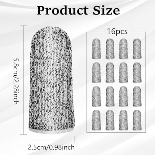 COMNICO Cut Resistant Finger Cots 16 Pcs Reusable Gloves