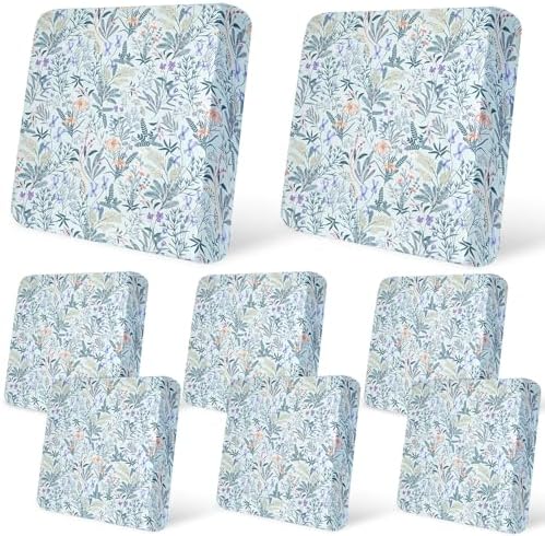8Pcs Stretch Outdoor Cushion Covers with Elastic Bottom