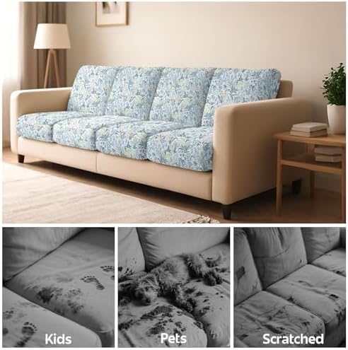 8Pcs Stretch Outdoor Cushion Covers with Elastic Bottom