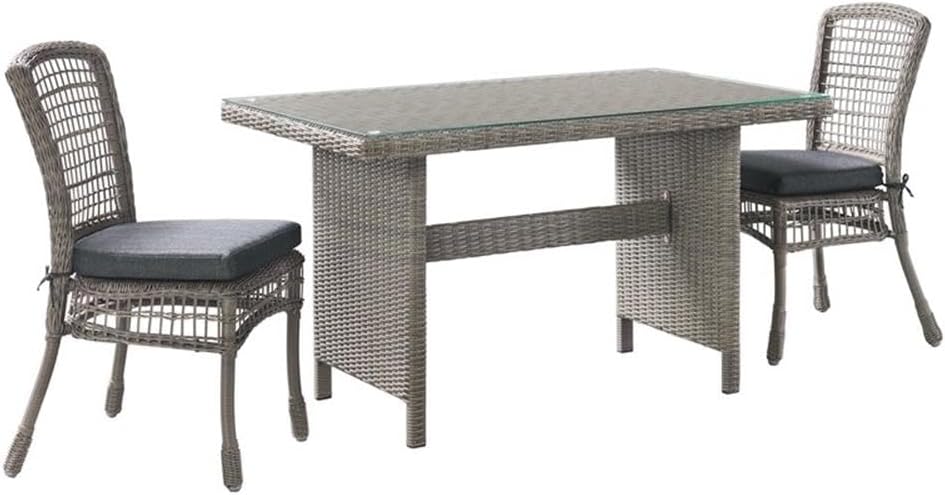 Asti 3-Piece Outdoor Dining Set - Weather-Resistant Wicker and Aluminum Frame