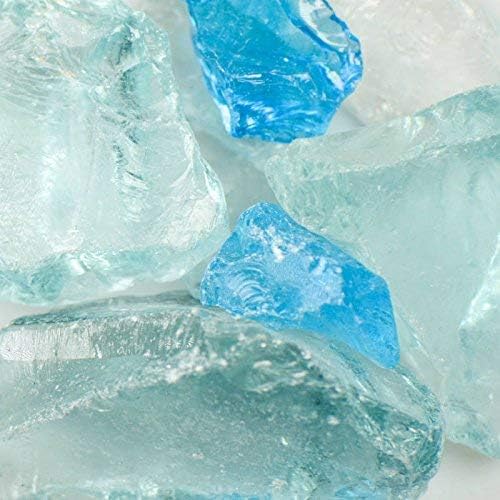 Caribbean Mix Blue Landscape Fire Glass - 10 lbs Medium