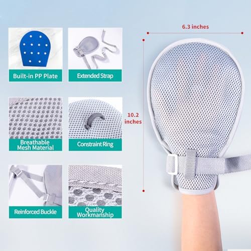 Medical Restraint Gloves - 2Pcs Washable for Seniors