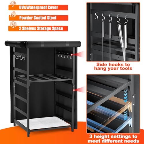 Adjustable Firewood Storage Rack for Solo Stove with Waterproof Cover