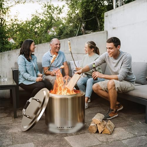 Uniflasy Fire Pit Lid for Solo Stove Yukon 27 Round Stainless Steel