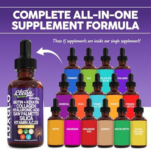 LuxGlo Biotin Collagen Skin Hair Nails Drops