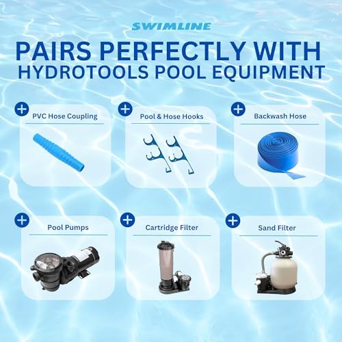 Hydrotools Pool Vacuum Hose 125 X 24 Kink Resistant Swivel Cuff