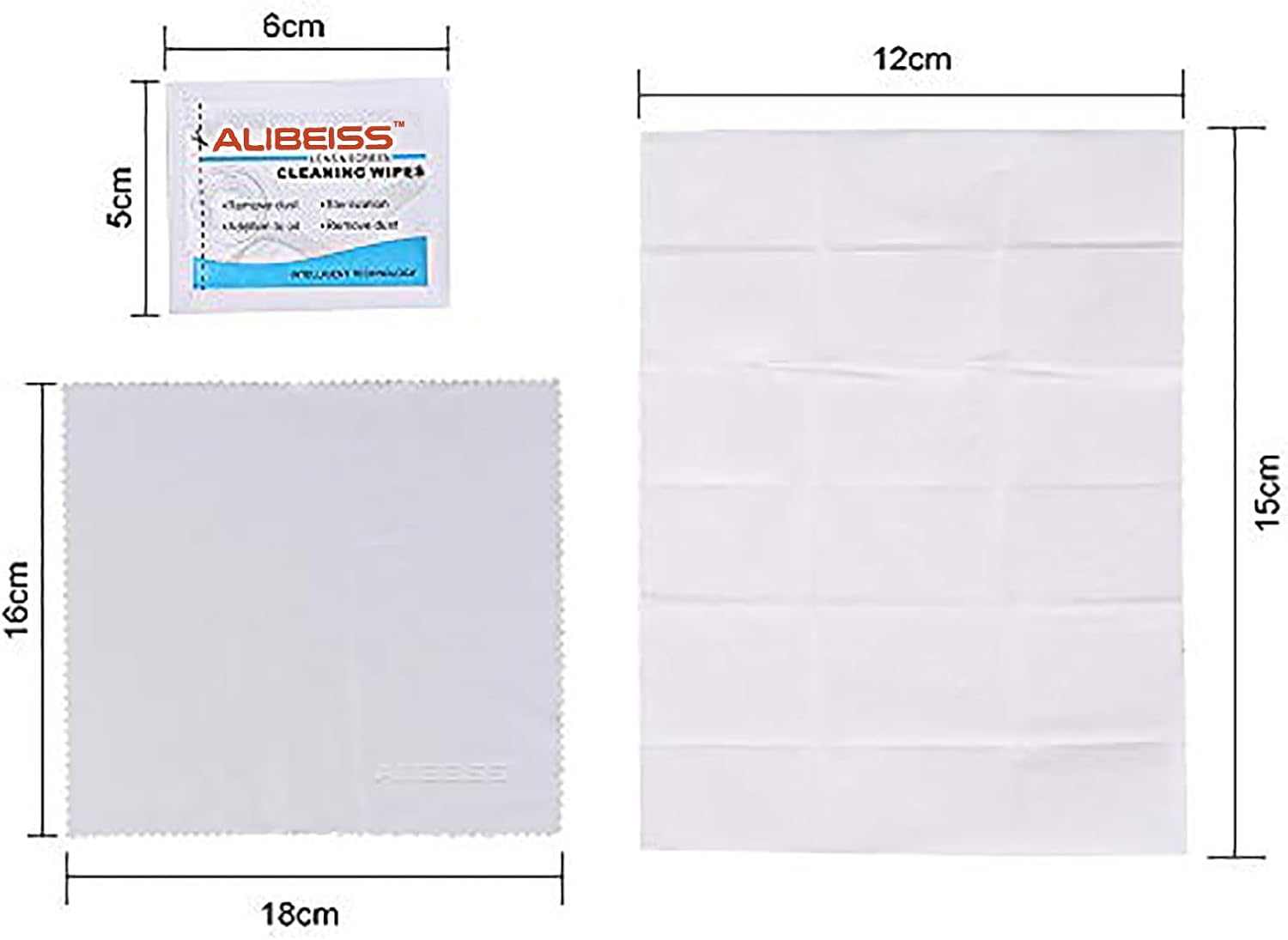 ALIBEISS Pre-Moistened Lens Wipes Pack of 100