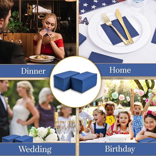 Perfect Stix 2 Ply Dinner Napkins Navy Blue 125CT