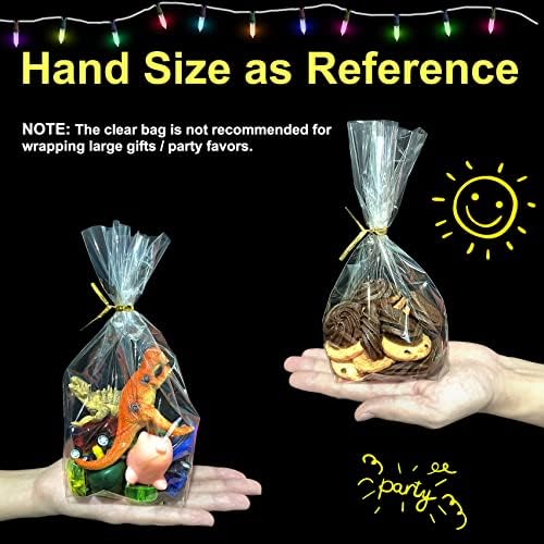 PigPotParty 6x9 Clear Plastic Treat Bags 50Pcs with Twist Ties