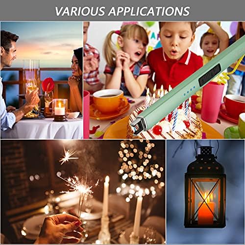 Electric Candle Lighter - Windproof Rechargeable Flameless Green USB
