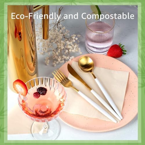Bamboo Compostable Napkins 250-Pack 65x65 Inch 2-Ply FSC Certified