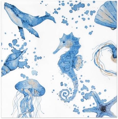 100 Pcs Ocean Themed Cocktail Napkins