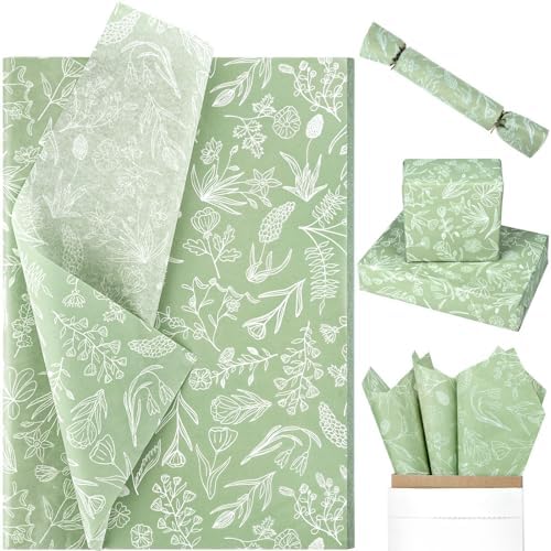 Bolsome 100 Sheets Wildflowers Tissue Paper for Boho Decor