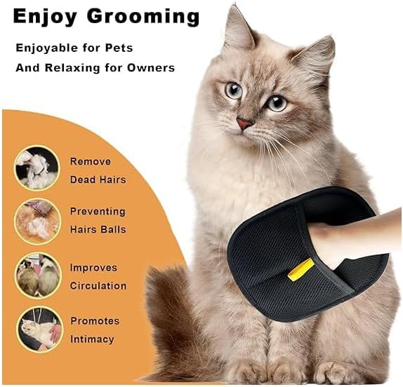 Double Sided Pet Grooming Glove for Hair Removal