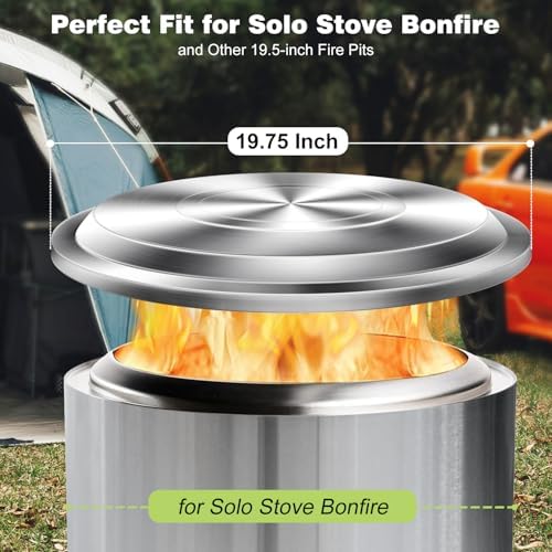 Hipiere 195 Inch Fire Pit Lid for Solo Stove Bonfire 10 20