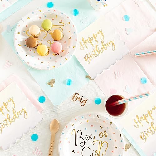 Qilery 100 Pack Happy Birthday Napkins 2 Ply