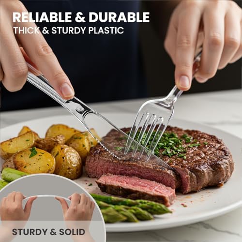 400 Count Heavy Duty Clear Plastic Cutlery Set
