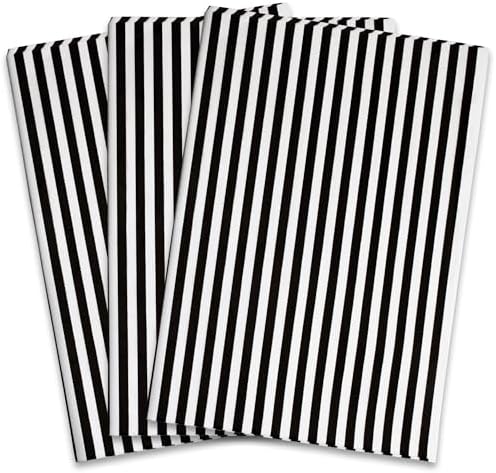 MR FIVE 60 Sheet Black Stripe Tissue Paper 14x20
