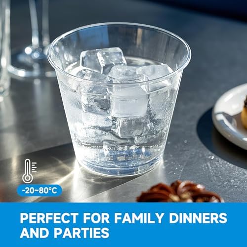 RACETOP 9 Oz Clear Plastic Cups 100 Pack