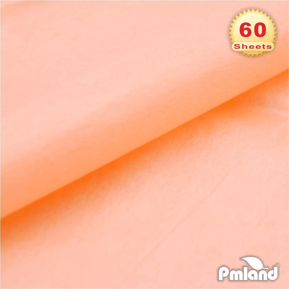 PMLAND Gift Wrapping Tissue Paper Peach 20x26 60 Sheets