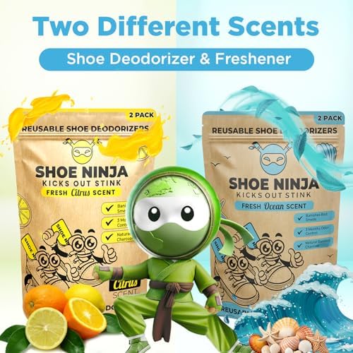 Shoe Ninja Deodorizer - Activated Charcoal Reusable 2 Pack