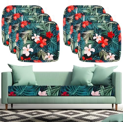 Panelee 6 Pcs Square Outdoor Cushion Covers with Ties