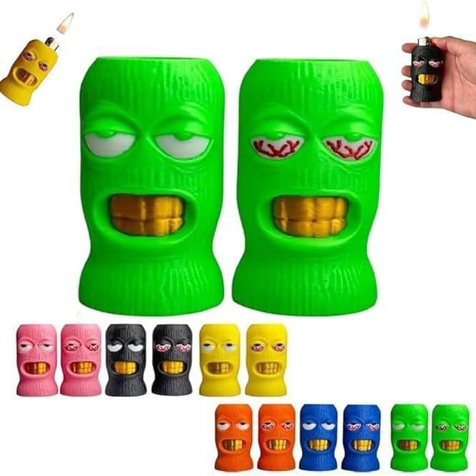 2 Pack Ski Mask Lighter Sleeve Funny Balaclava Holder for Bic Lighters