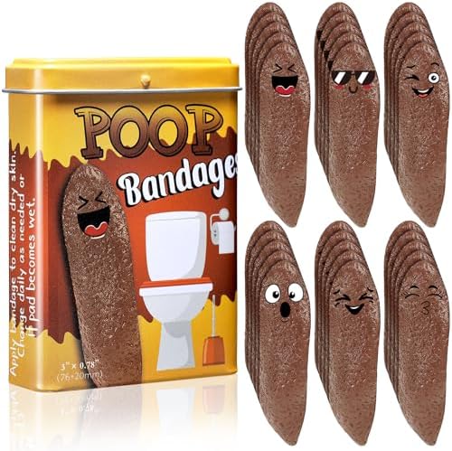 Nuanchu 30pcs Funny Poop Bandages Waterproof Humor First Aid Gifts