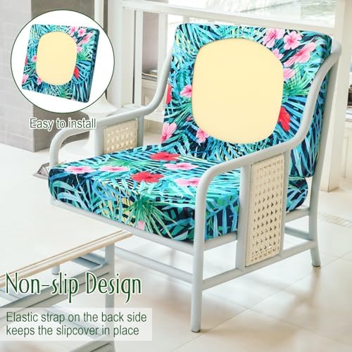 Spiareal 8 Pcs Waterproof Patio Cushion Covers Set