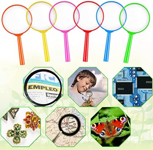 Kingdder 96 Pcs 5 Inch Mini Magnifying Glass for Kids