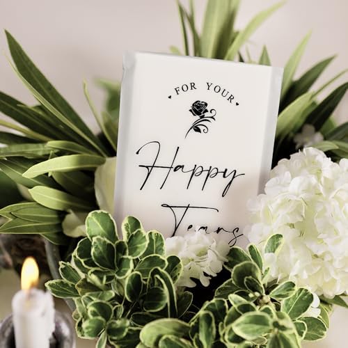 DORIS HOME 48pcs Happy Tears Wedding Tissues 3 Ply