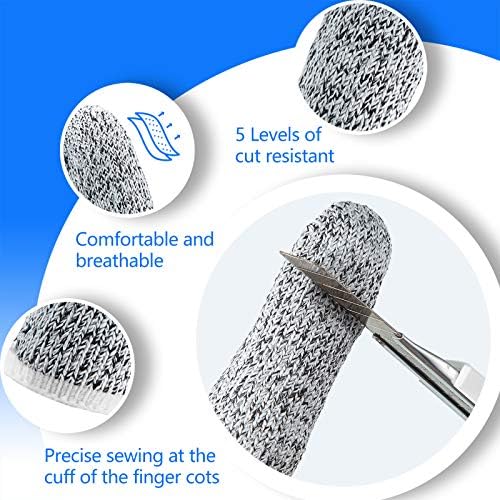Honoson 60 Piece Cut Resistant Finger Cots Reusable Thumb Protectors