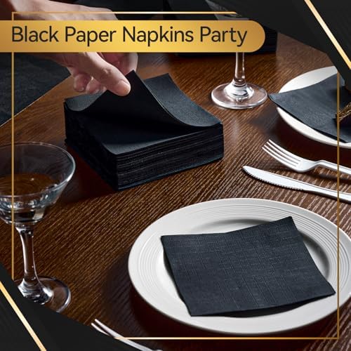 Vplus 500 Pack Black Cocktail Napkins 49x49 inch