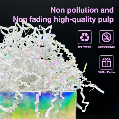 2LB Iridescent Crinkle Paper Shred for Gift Boxes and Baskets