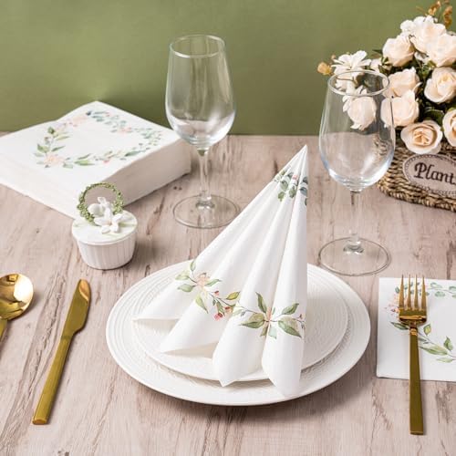 WRAPAHOLIC 50Pcs Floral Heart Napkins 65x65 In