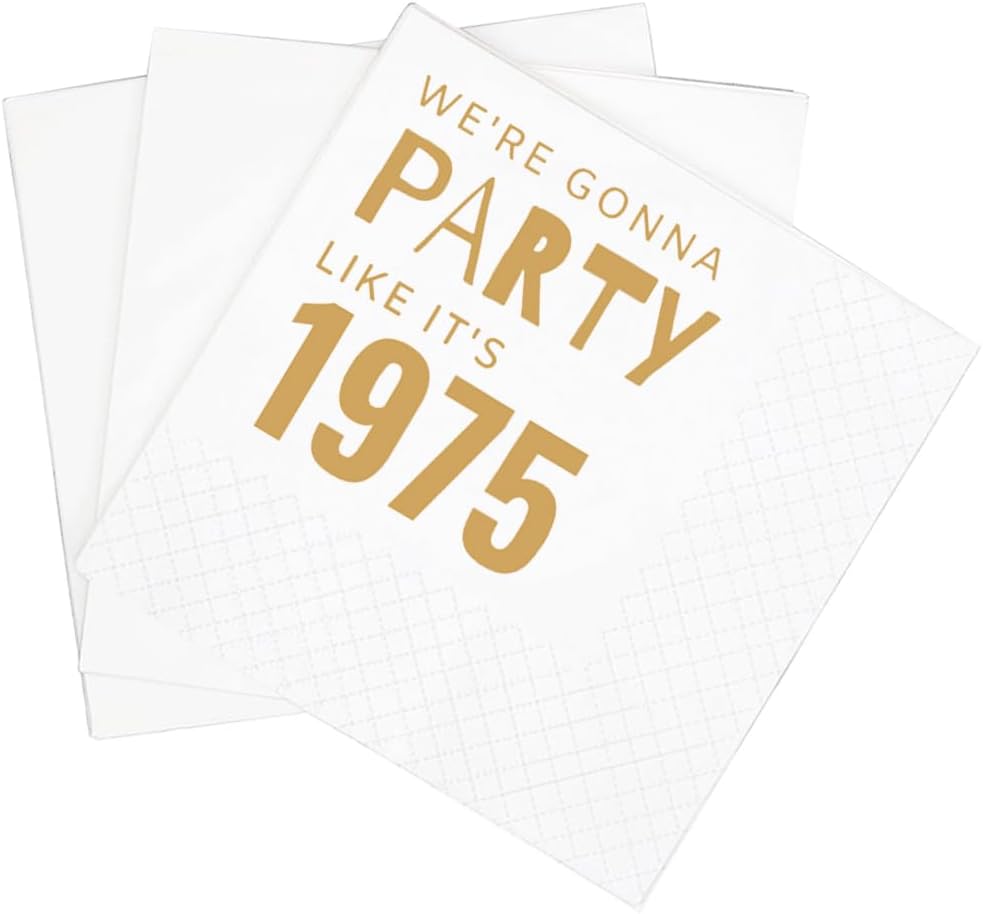 SharkBliss 50th Birthday Cocktail Napkins 100 Pack