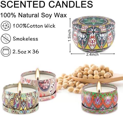36 Pack Scented Candles for Home and Travel