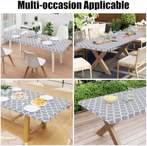 Smiry Rectangle Picnic Table Cover Waterproof Elastic Fit 36x60 Inches Grey
