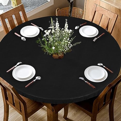Lushvida Waterproof Table Cover with Elastic Edges 2PCS Black