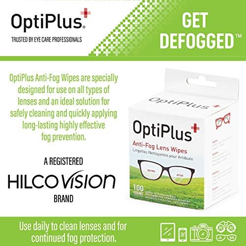 OptiPlus Anti-Fog Pre-Moistened Lens Wipes 100 Count