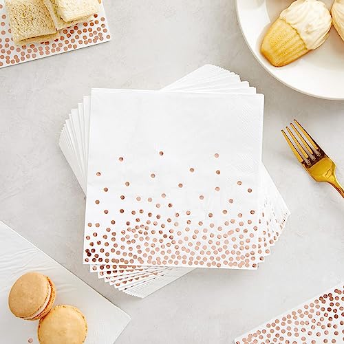 Juvale 50 Pack Disposable Rose Gold Napkins 65 Inch 3 Ply