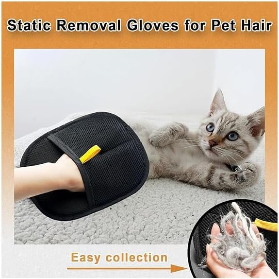 Double Sided Pet Grooming Glove for Hair Removal